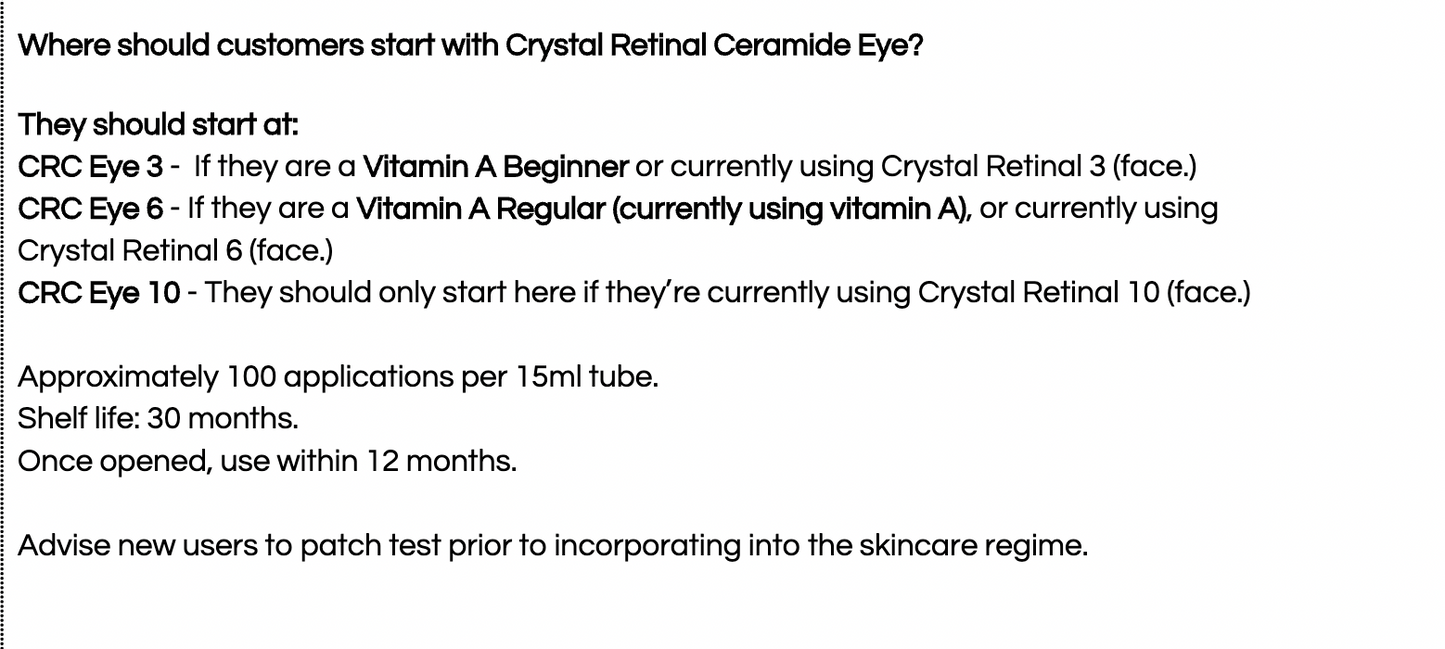CRYSTAL RETINAL CERAMIDE EYE 10