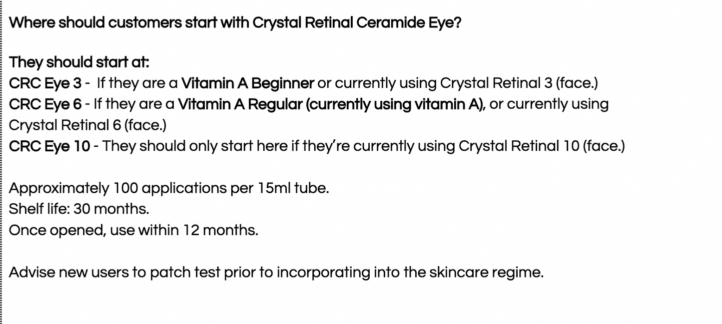 CRYSTAL RETINAL CERAMIDE EYE  10